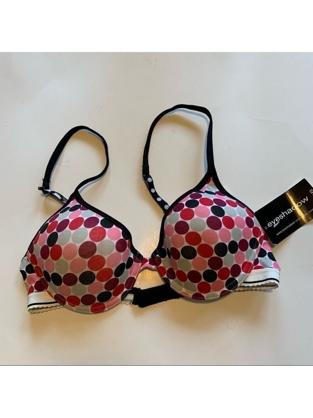 EYESHADOW polka dot convertible racer back underwire t shirt bra